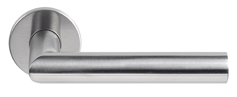 LB2-22 - sprung door handle on rose EN1906 class 3 satin stainless