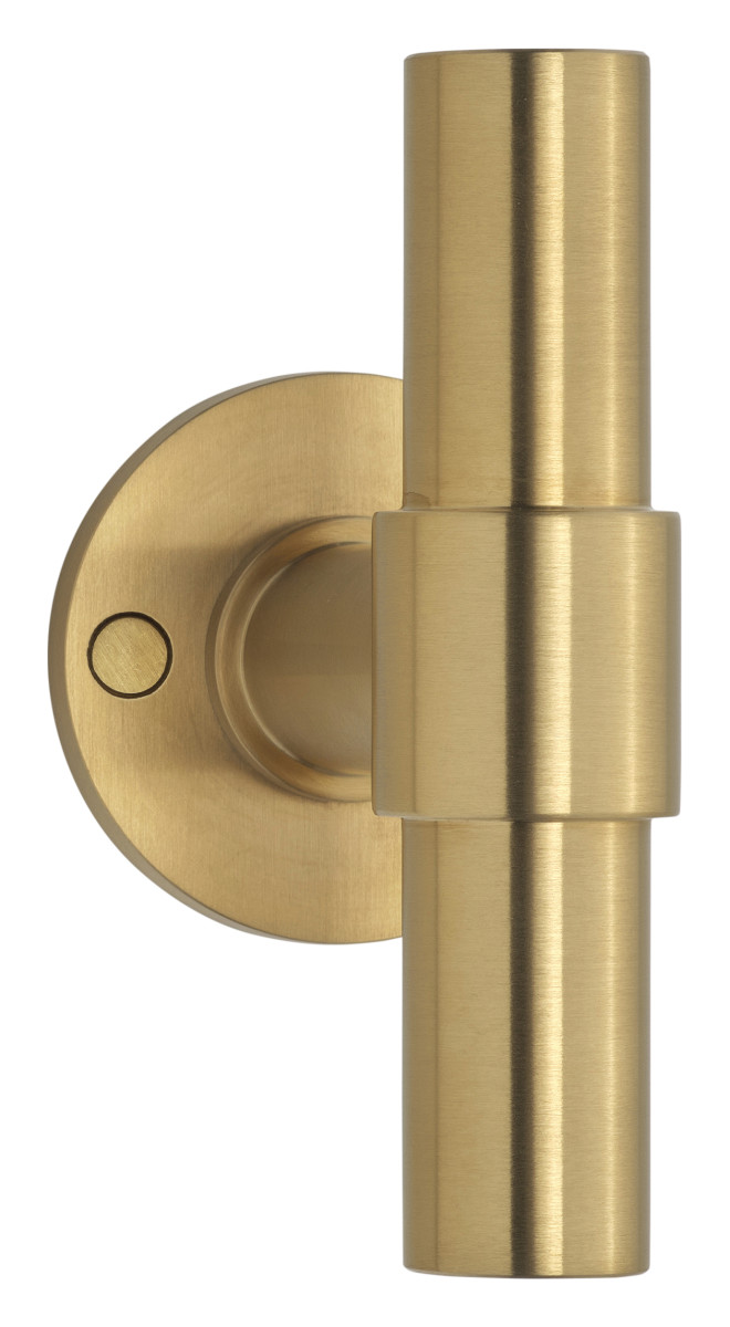 PBT20/50 - Solid Double Sprung Door Handle On Rose PVD Satin Gold - Formani