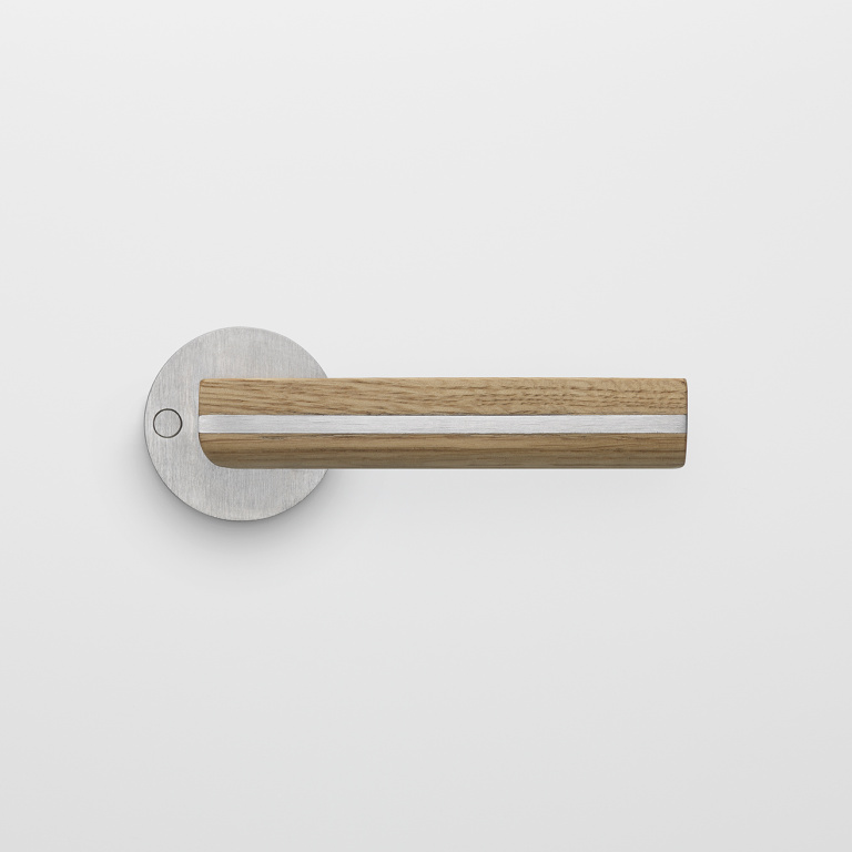 door handle with oak wood (natural or black)