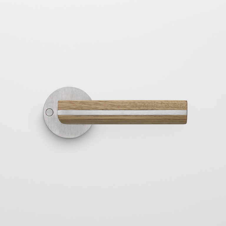 maniglia della porta con legno di quercia (naturale o nero)